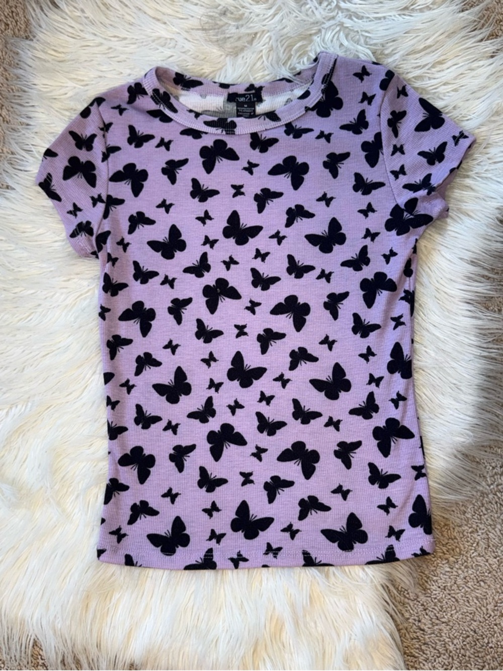 Rue 21 medium purple butterfly top.